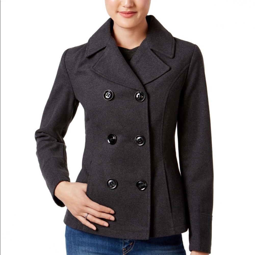 Celebrity Pink Double-Breasted Peacoat